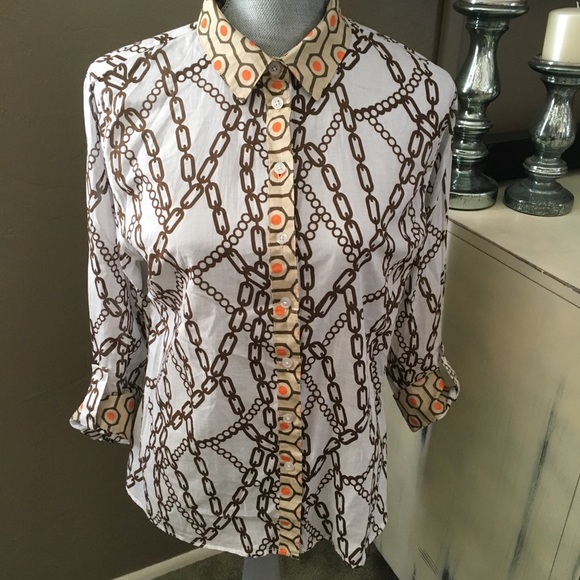 French Curve Print Button Down - Picture 1 of 8